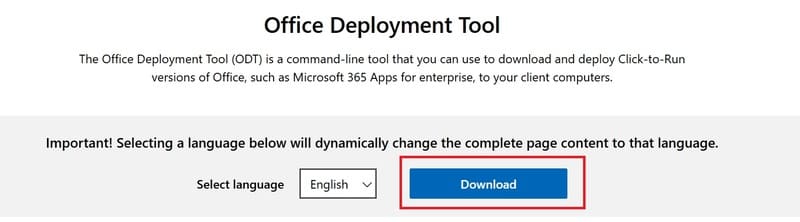 Tải xuống Office Deployment Tool